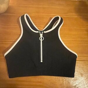 Athleta Synergy Rib Zip Top